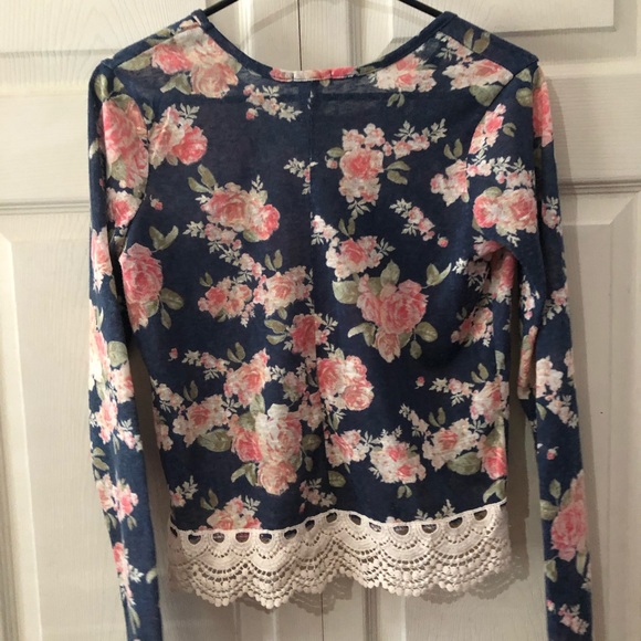 Long Sleeve Floral Detailed Top - Picture 2 of 3